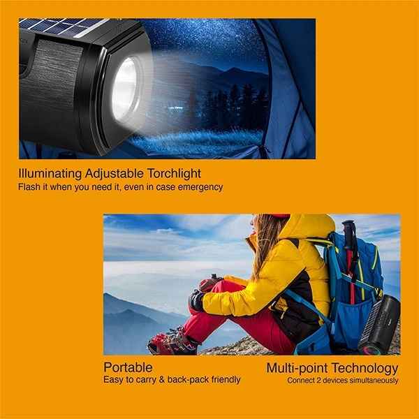 Fingers FINGERS SolarHunk2 8 W Bluetooth Party Speaker
