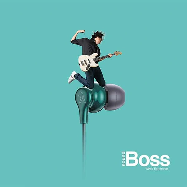 Fingers FINGERS SoundBoss Wired in Ear Earphone with Mic - Burgundy - Burgundy