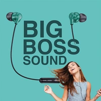 Fingers FINGERS SoundBoss Wired in Ear Earphone with Mic - Burgundy - Burgundy