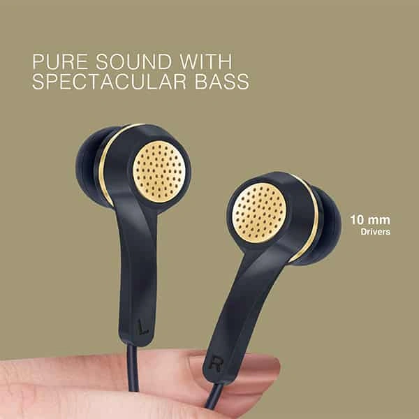 Fingers FINGERS SoundGlitz Wired Earphones - Burgundy + Gold - Burgundy + Gold
