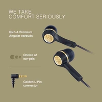 Fingers FINGERS SoundGlitz Wired Earphones - Burgundy + Gold - Burgundy + Gold