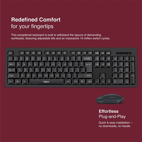 Fingers FINGERS StellarCombo Wireless Keyboard and Mouse Set