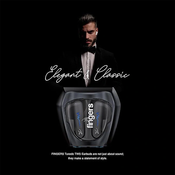 Fingers Tuxedo True Wireless Earbuds - White - White