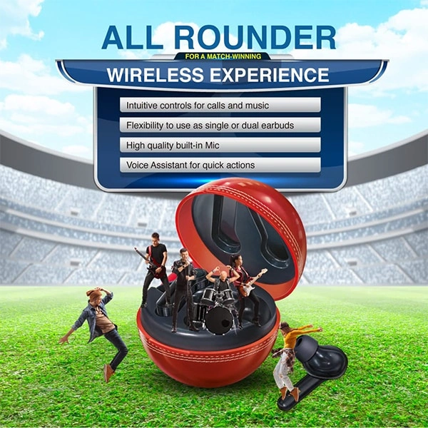 Fingers FINGERS Yorker True Wireless Earbuds - Cherry Red - Cherry Red