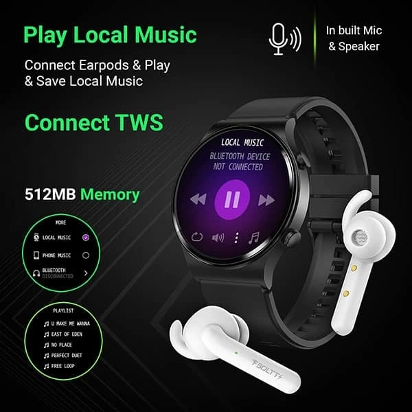 Fire-Boltt 360 Pro Bluetooth Calling Smart Watch - Tarnish Black - Tarnish Black