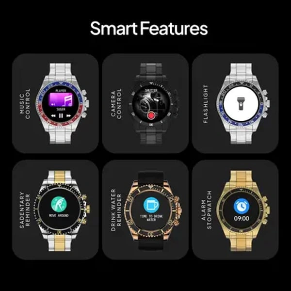 Fire-Boltt Astra Luxury Stainless Steel Smart Watch - Gold Black - Gold Black