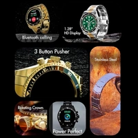 Fire-Boltt Avalanche Luxury Stainless Steel Smart Watch - Gold Black - Gold Black