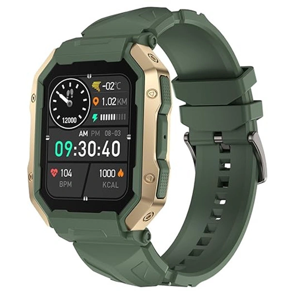 Fire-Boltt Cobra 1.78" AMOLED Army Grade Build Smartwatch - Green - Green
