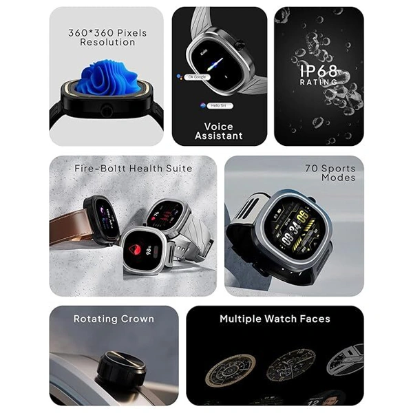 Fire-Boltt Collide 1.32" Display Smartwatch - Brown - Brown