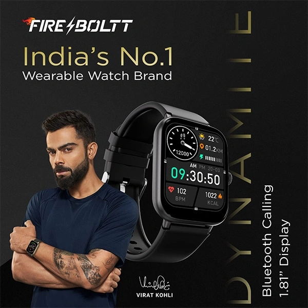 Fire-Boltt Dynamite Calling Smartwatch - Black - Black