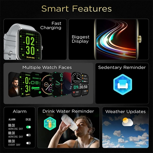 Fire-Boltt Dynamite Calling Smartwatch - Black - Black