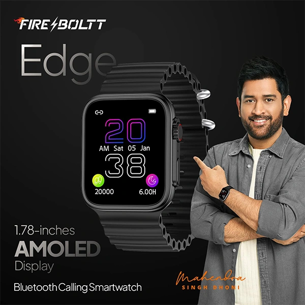 Fire-Boltt Edge 1.78" AMOLED Bluetooth Calling Smart Watch with AI Voice Assistant - Pink - Pink