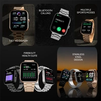 Fire-Boltt Encore Stainless Steel Smart Watch With 1.83” Full Touch Screen Display - Silver - Silver