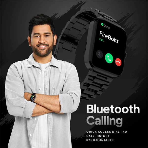 Fire-Boltt Encore Stainless Steel Smart Watch With 1.83” Full Touch Screen Display - Silver - Silver