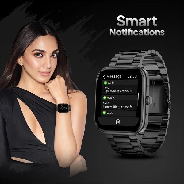 Fire-Boltt Encore Stainless Steel Smart Watch With 1.83” Full Touch Screen Display - Silver - Silver