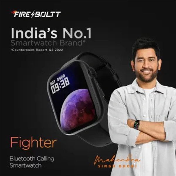 Fire-Boltt Fighter 1.81 Inch Bluetooth Calling Smartwatch with AI Voice Assistant - Blue - Blue