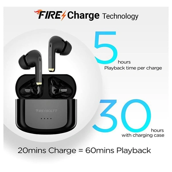 Fire-Boltt Fire Pods Ninja Pro G411 Earbuds - White - White