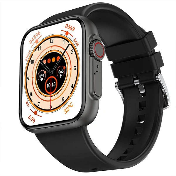 Fire-Boltt Gladiator 1.96" Biggest Display Smart Watch with Bluetooth Calling - Black Silicone - Black Silicone