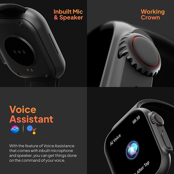 Fire-Boltt Gladiator 1.96" Biggest Display Smart Watch with Bluetooth Calling - Gold Black Silicon - Gold Black Silicon