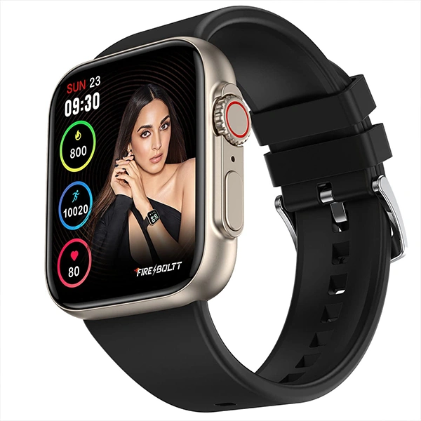 Fire-Boltt Gladiator 1.96" Biggest Display Smart Watch with Bluetooth Calling - Gold Black Silicon - Gold Black Silicon