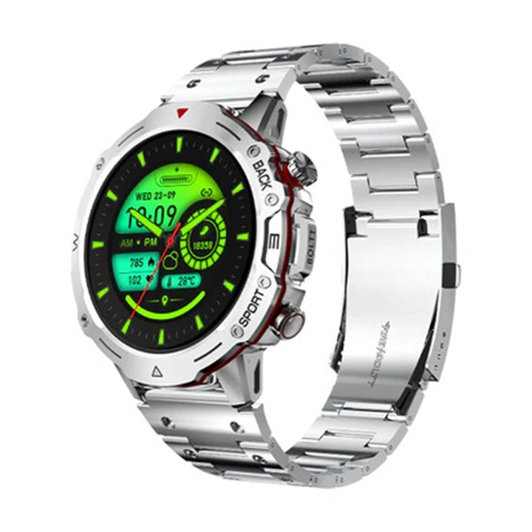 Fire-Boltt Grenade Bsw137 Bluetooth Calling 1.39 Inch Smart Watch - Silver Steel - Silver Steel