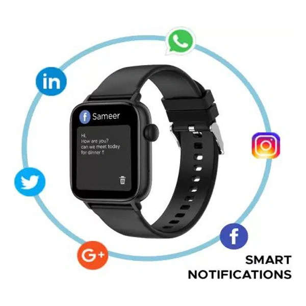 Fire-Boltt Hercules 1.83" Inch BT Calling With Voice Assist Smart Watch - Black - Black