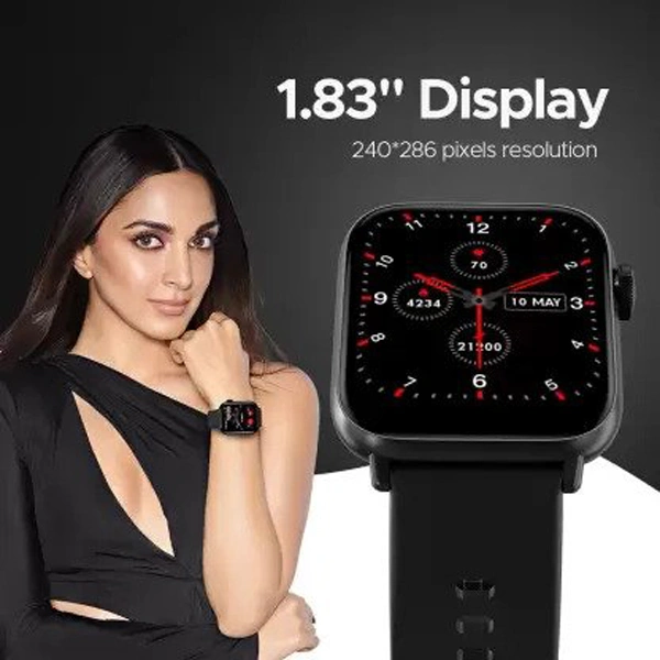 Fire-Boltt Hercules 1.83" Inch BT Calling With Voice Assist Smart Watch - Black - Black