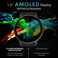 Fire-Boltt Incredible 1.3" AMOLED 360X360 Pixel Resolution Smartwatch - Black, White