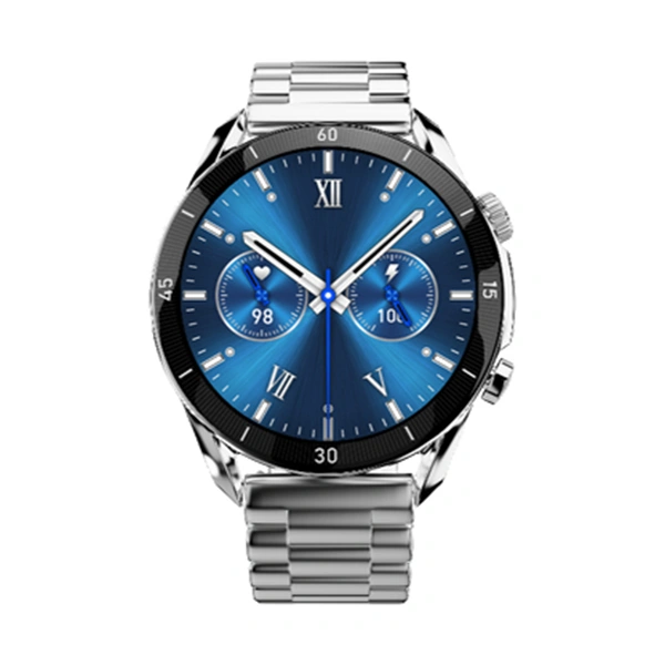 Fire-Boltt Legacy 1.43 AMOLED Bluetooth Calling with First Ever Wireless Charging Smartwatch - Silver Steel - Silver Steel