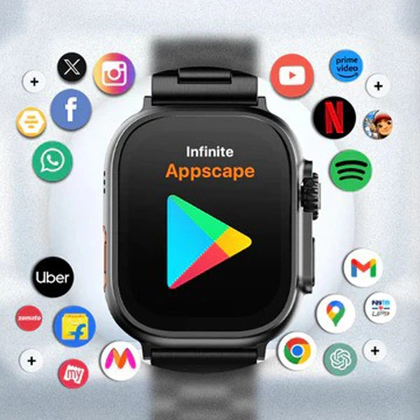 Fire-Boltt Oracle WristPhone - 4G SIM/LTE/WiFi, Android OS Smartwatch - Orange-Horizon - Orange-Horizon