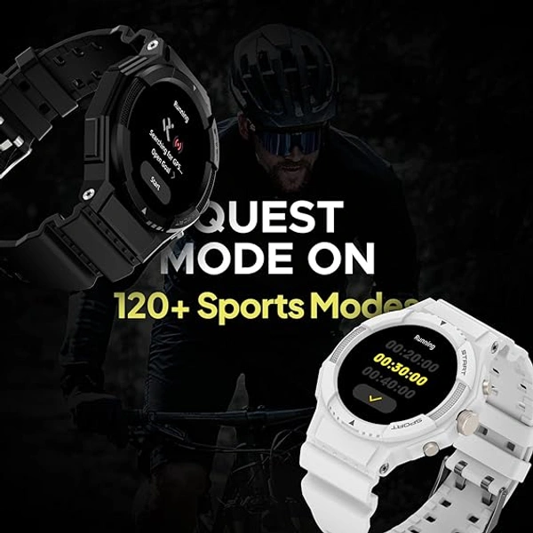 Fire-Boltt Quest 1.39" Full Touch GPS Tracking Smart Watch - Black - Black