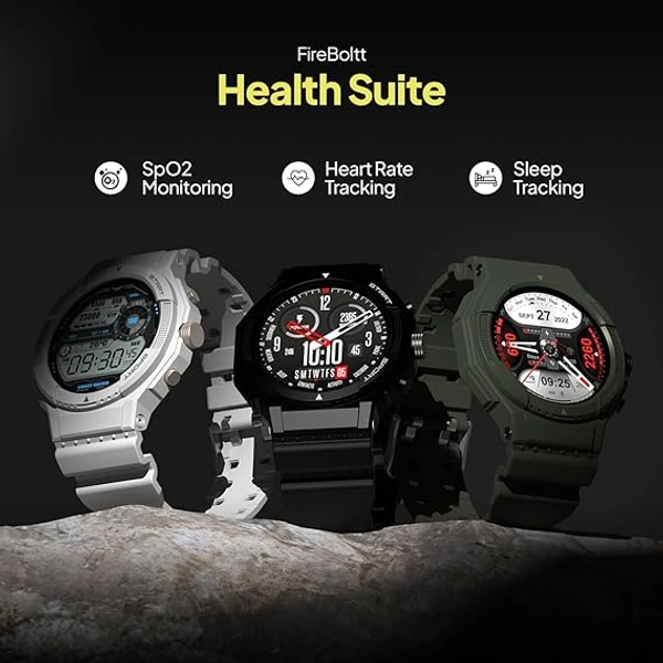 Fire-Boltt Quest 1.39" Full Touch GPS Tracking Smart Watch - Black - Black
