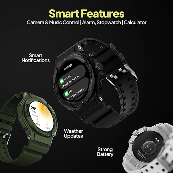 Fire-Boltt Quest 1.39" Full Touch GPS Tracking Smart Watch - Black - Black