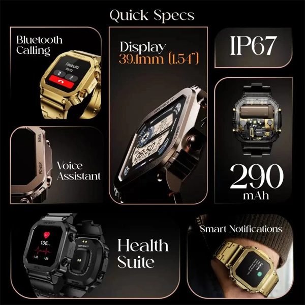 Fire-Boltt Retro 39.1mm (1.54) Display Smartwatch - Black - Black