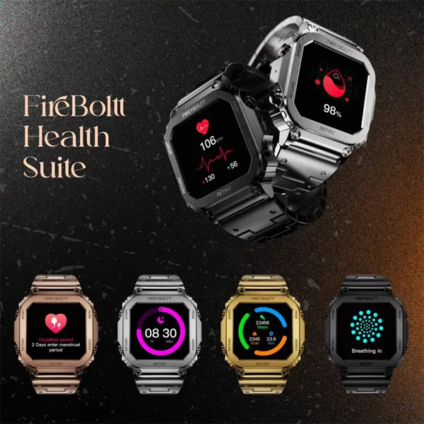Fire-Boltt Retro 39.1mm (1.54) Display Smartwatch - Black - Black