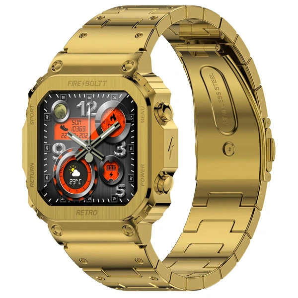 Fire-Boltt Retro 39.1mm (1.54) Display Smartwatch - Golden - Golden