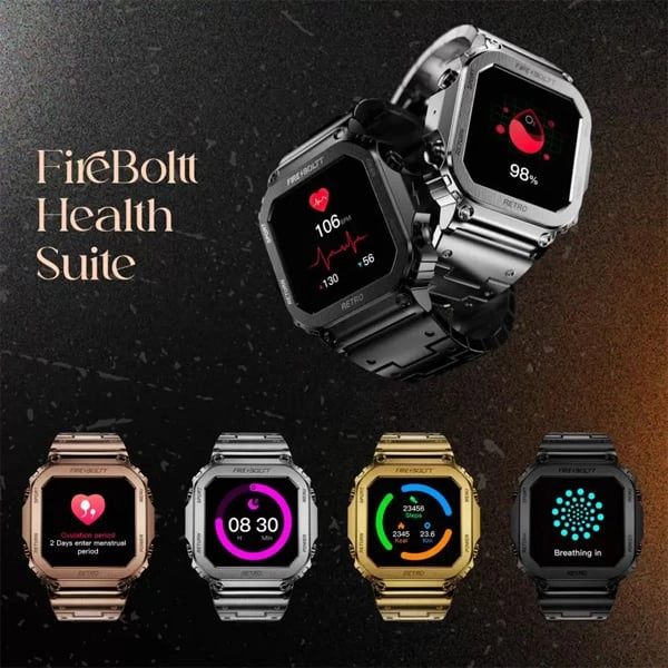 Fire-Boltt Retro 39.1mm (1.54) Display Smartwatch - Silver - Silver