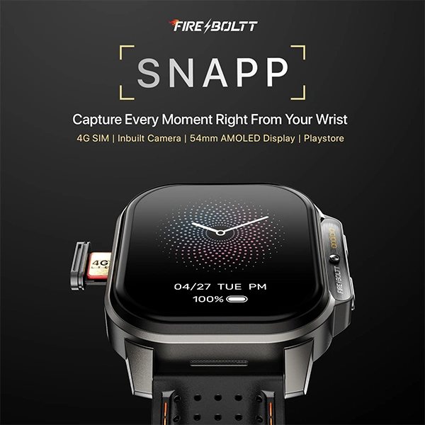 Fire-Boltt Snapp Smart Watch (2GB RAM + 16GB Storage) - Marlet Maroon - Marlet Maroon
