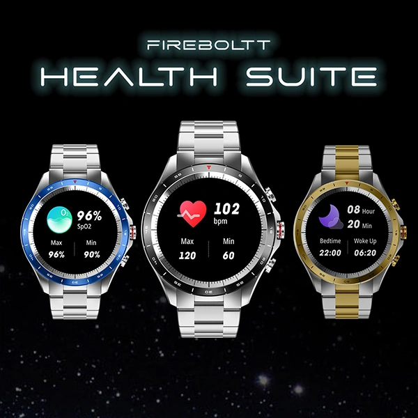 Fire-Boltt Solace Luxury Stainless Steel Smart Watch - Blue - Blue