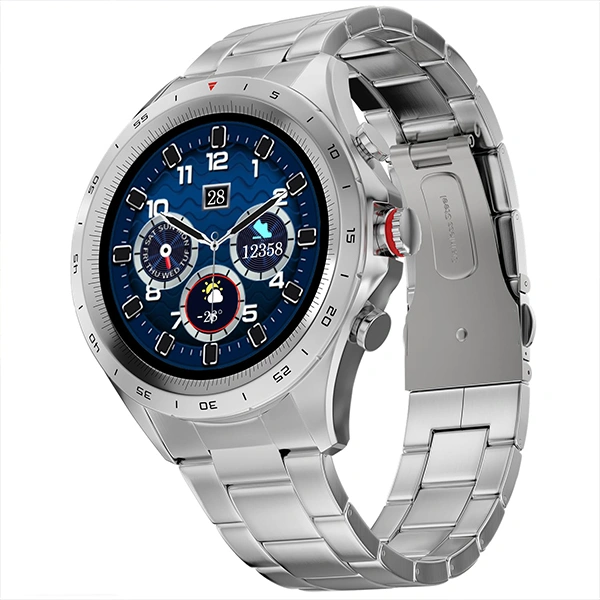Fire-Boltt Solace Luxury Stainless Steel Smart Watch - Silver - Silver