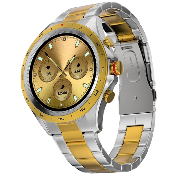 Fire-Boltt Solace Luxury Stainless Steel Smart Watch - Gold Silver - Gold Silver