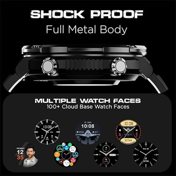 Fire-Boltt Sphere 1.6" Sporty Rugged Smartwatch - Gold Black - Gold Black
