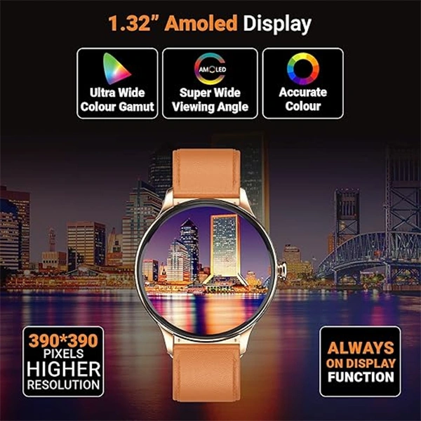 Fire-Boltt Terra Super Amoled Display Spo2 Smart Watch - Black - Black