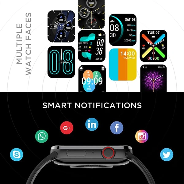 Fire-Boltt Visionary 1.78" AMOLED Smartwatch - Black - Black