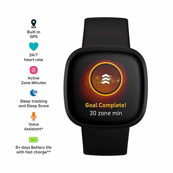 Fitbit Versa 3 Health &amp; Fitness Smartwatch with GPS - Multicolour - Multicolour