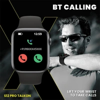 Flix FLiX (Beetel) S12 Pro 1.54" Talkon Bluetooth Calling Smart Watch - Black, White