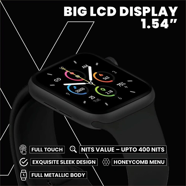 Flix FLiX (Beetel) S12 Pro 1.54" Talkon Bluetooth Calling Smart Watch - Black, White