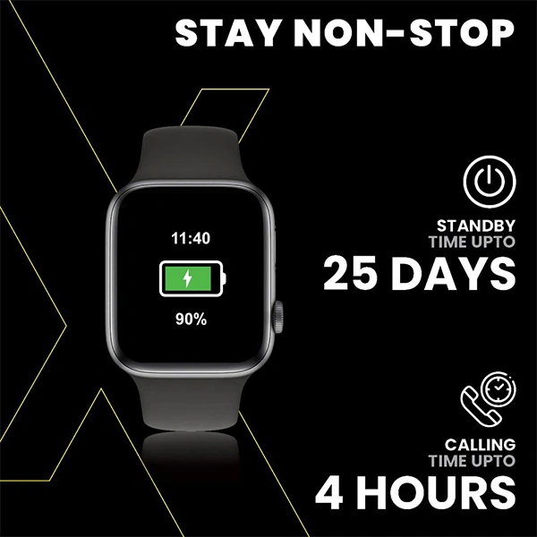 Flix FLiX (Beetel) S12 Pro 1.54" Talkon Bluetooth Calling Smart Watch - Black, White