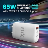 Flix FLiX (Beetel) Storm 65W PD & QC GaN Tech Fast Charging Wall Charger