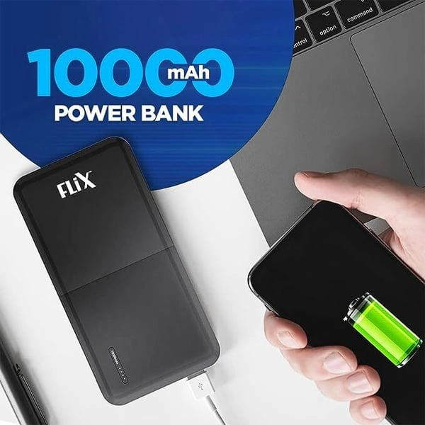 Flix FLiX(Beetel) P10 PowerXtreme 12 Watt 10000 mAh Slim Power Bank - Black